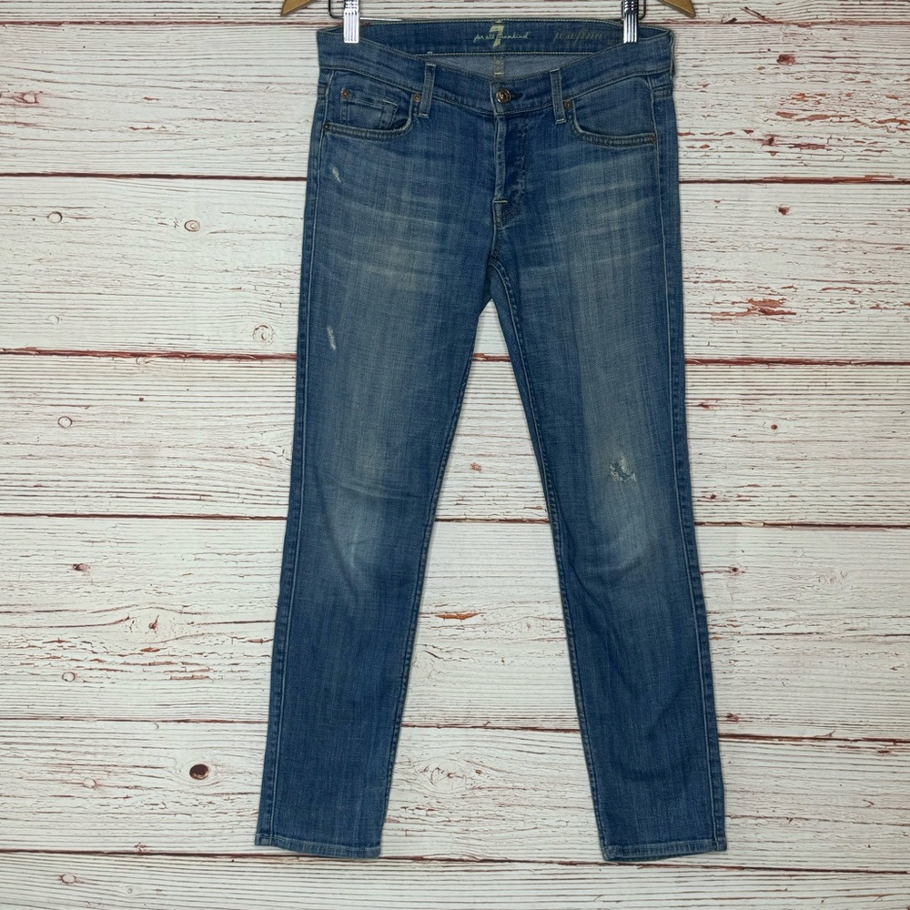 7 for all Mankind Josefina Skinny Boyfriend Jeans Sz 25 - Picture 1 of 14